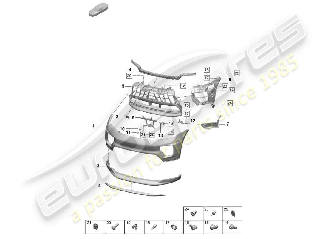 porsche 2026 (macan-e) bumper front part diagram