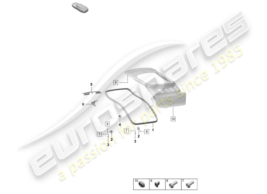 porsche 2026 (macan-e) accessories seal rear lid part diagram