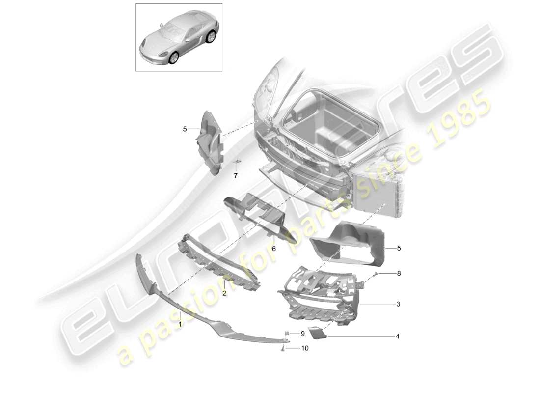 a part diagram from the porsche 2026 (718 cayman) parts catalogue