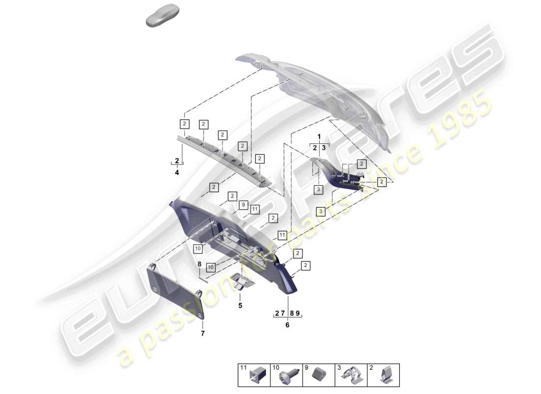 a part diagram from the porsche 2026 (cayenne e3 pa) parts catalogue