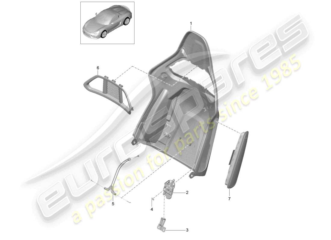 a part diagram from the porsche 2023 (718 boxster spyder) parts catalogue