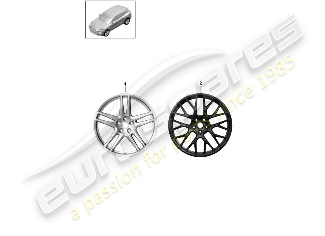 porsche 2024 (macan) alloy wheel 20 part diagram