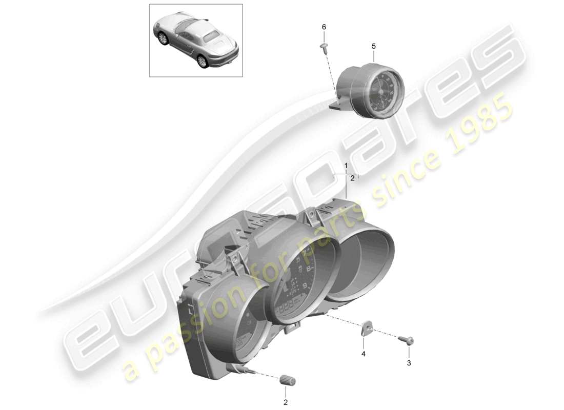 porsche 2022 (718 boxster) combi-instrument stopwatch d >>- 31.05.2020 parts diagram