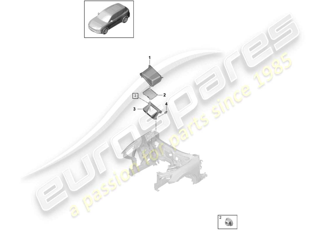a part diagram from the porsche cayenne parts catalogue