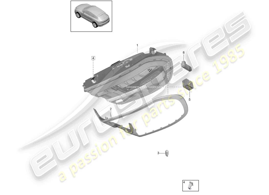 porsche 2021 (macan) console roof see workshop manual part diagram