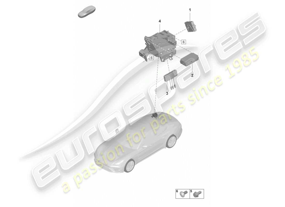 porsche 2023 (panamera 971-2) control unit for real time monitoring (rtm) and aerial parts diagram