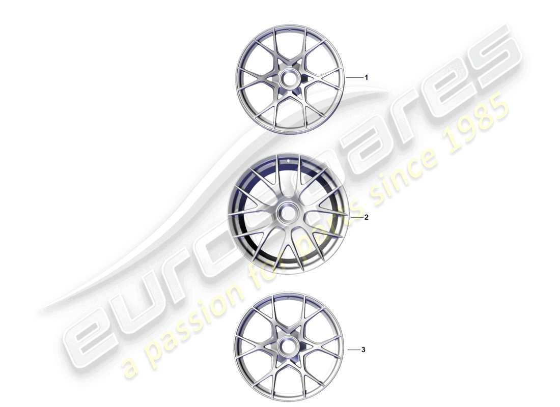 porsche 2025 (718 cayman gt4) alloy wheel part diagram