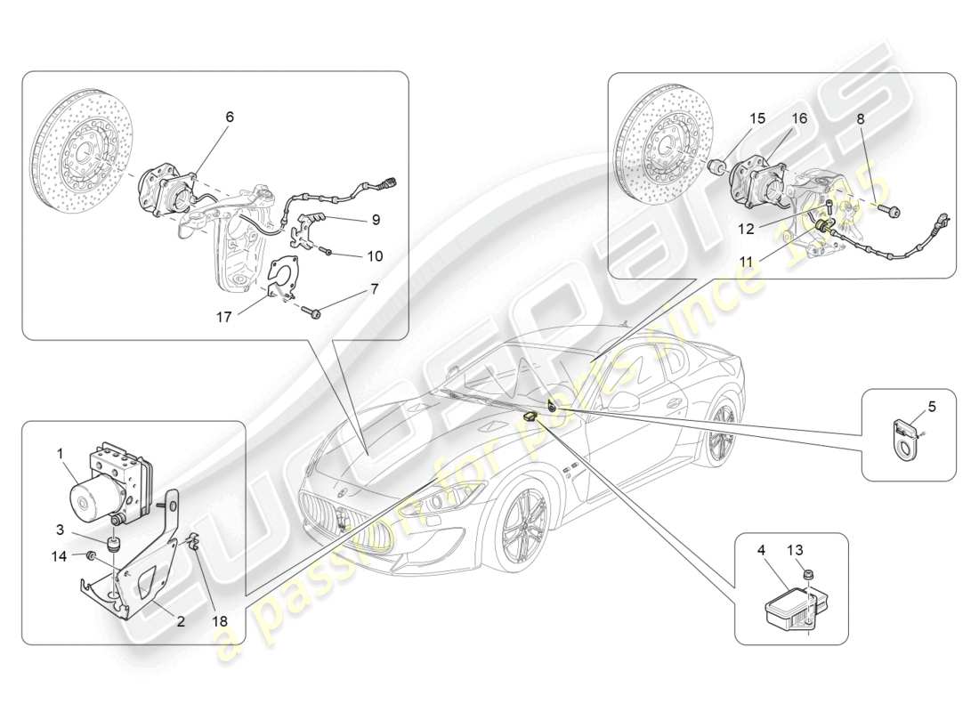 a part diagram from the maserati granturismo parts catalogue