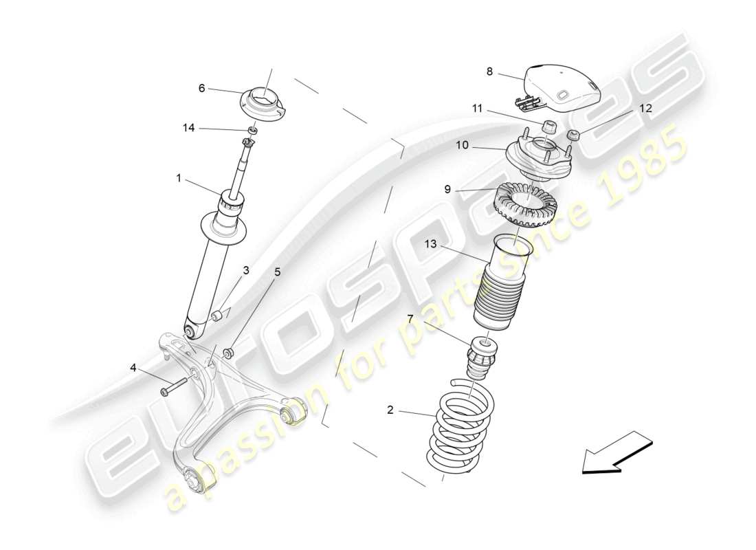 maserati ghibli (2018) front shock absorber devices parts diagram