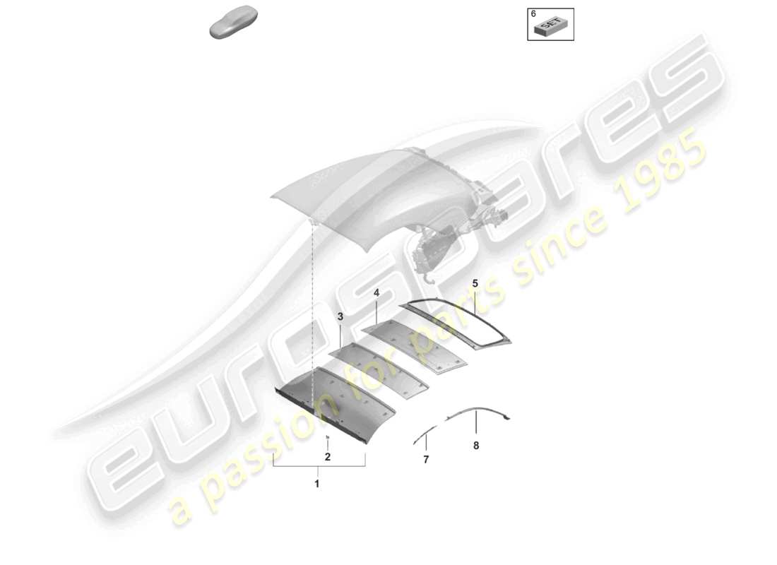 a part diagram from the porsche 992 parts catalogue