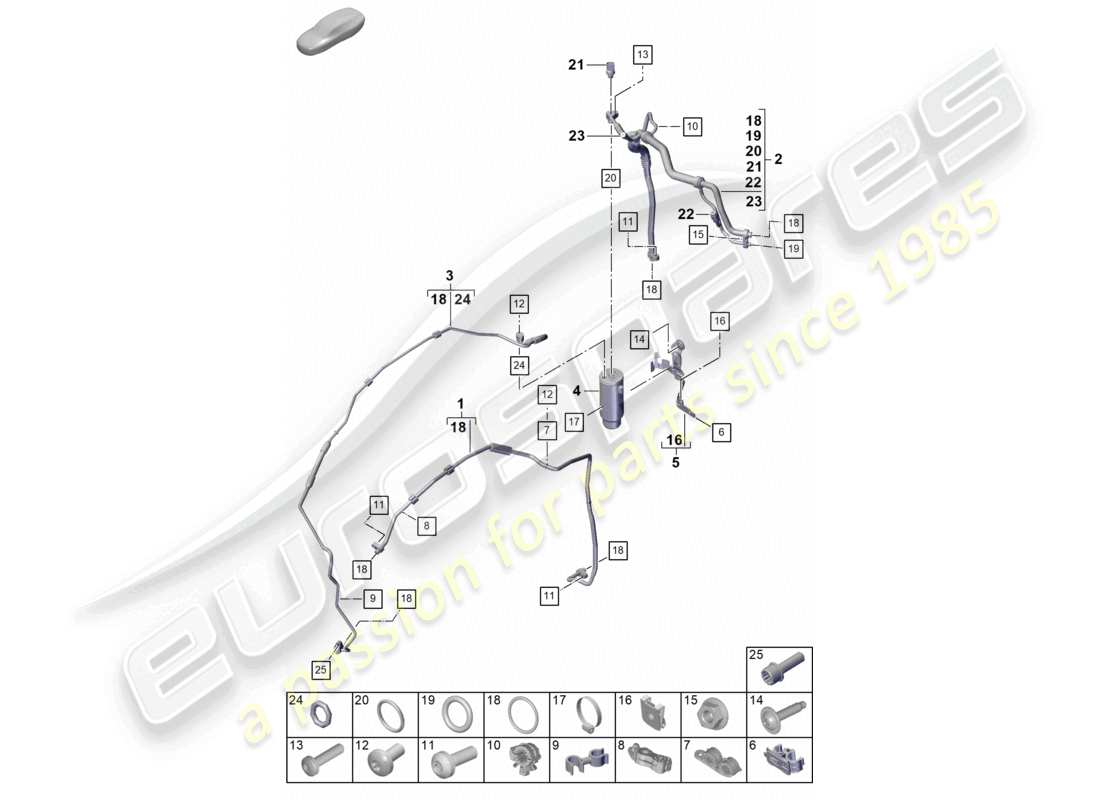 a part diagram from the porsche 2022 (992-1 turbo / s) parts catalogue