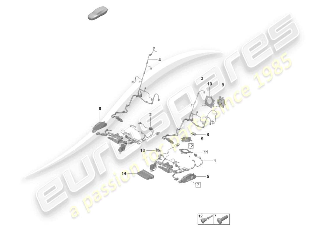 VIEW PARTS DIAGRAMS FROM THE PORSCHE TAYCAN PARTS CATALOGUE a part diagram from the porsche taycan parts catalogue