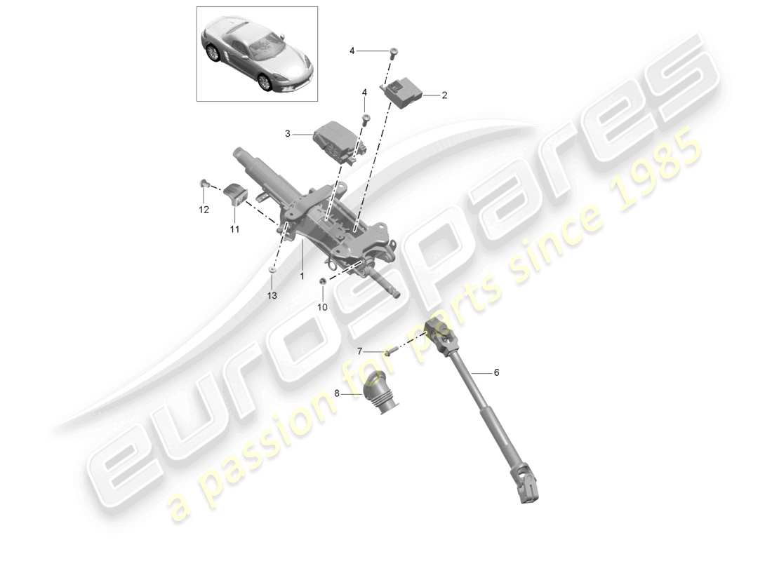 a part diagram from the porsche 2022 (718 boxster) parts catalogue