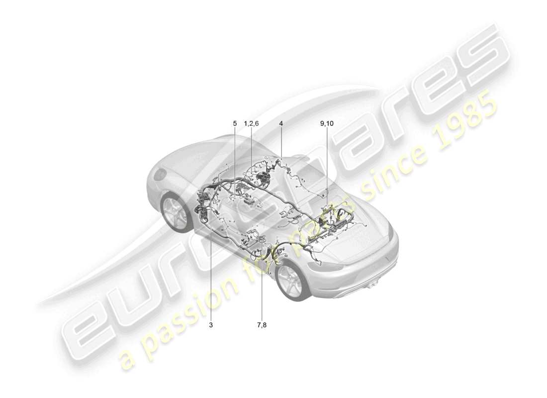 a part diagram from the porsche 2023 (718 cayman) parts catalogue