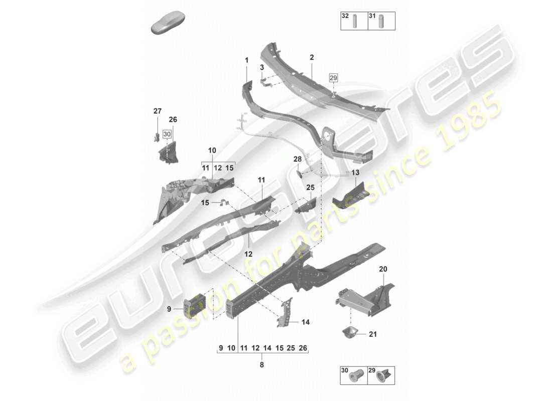 a part diagram from the porsche panamera parts catalogue
