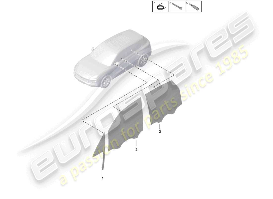 a part diagram from the porsche 2024 (cayenne e3 9ya/9yb) parts catalogue