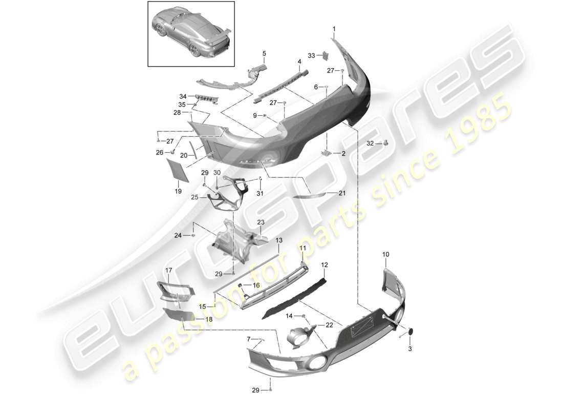 a part diagram from the porsche 991 parts catalogue