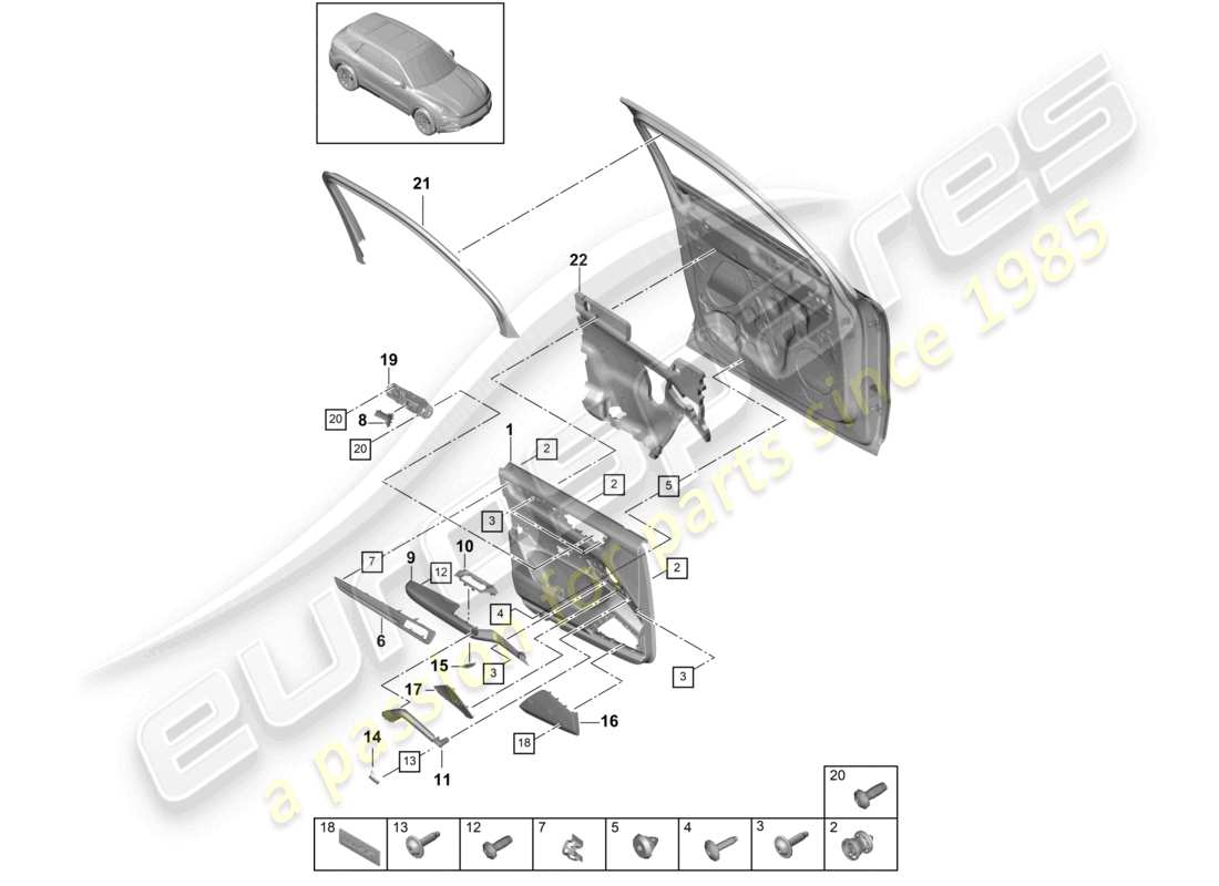 a part diagram from the porsche 2024 (cayenne e3 9ya/9yb) parts catalogue