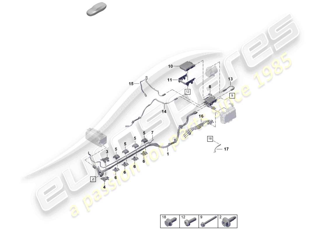 a part diagram from the porsche 992 parts catalogue