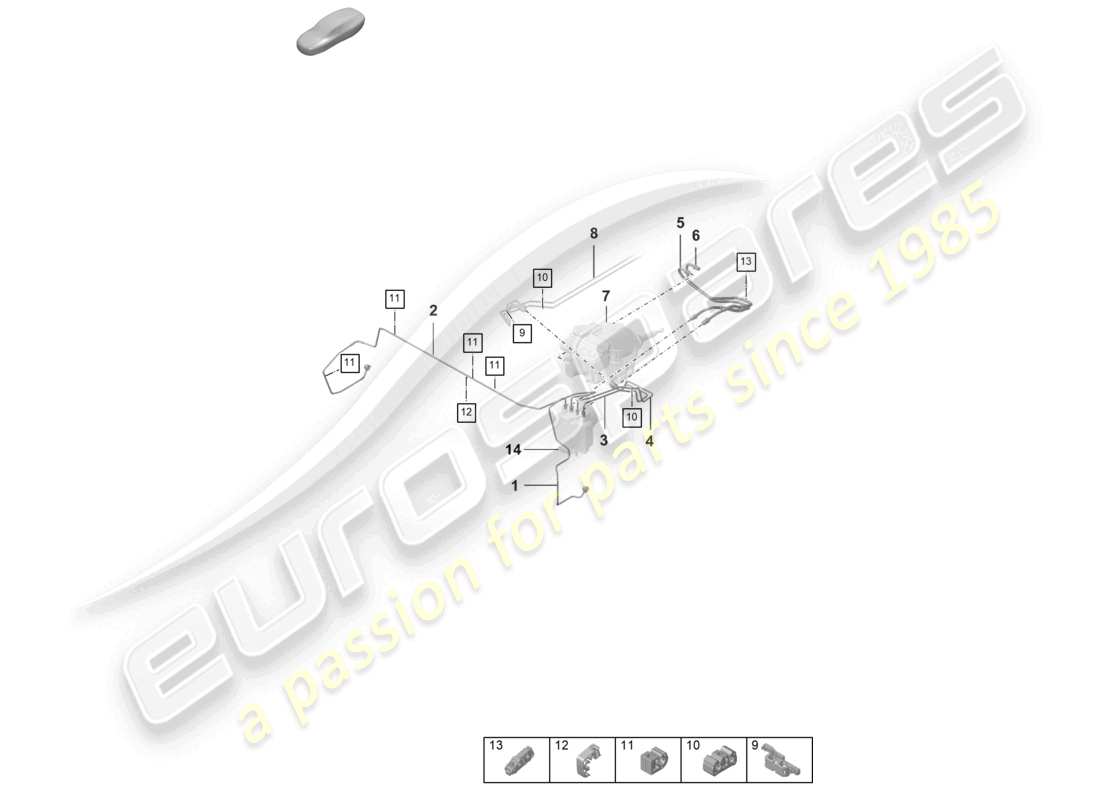 a part diagram from the porsche 992 parts catalogue
