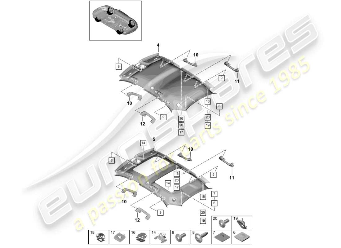 a part diagram from the porsche 2021 (panamera 971-1) parts catalogue