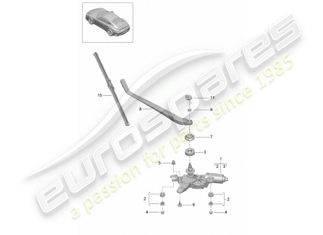 a part diagram from the porsche 991 parts catalogue