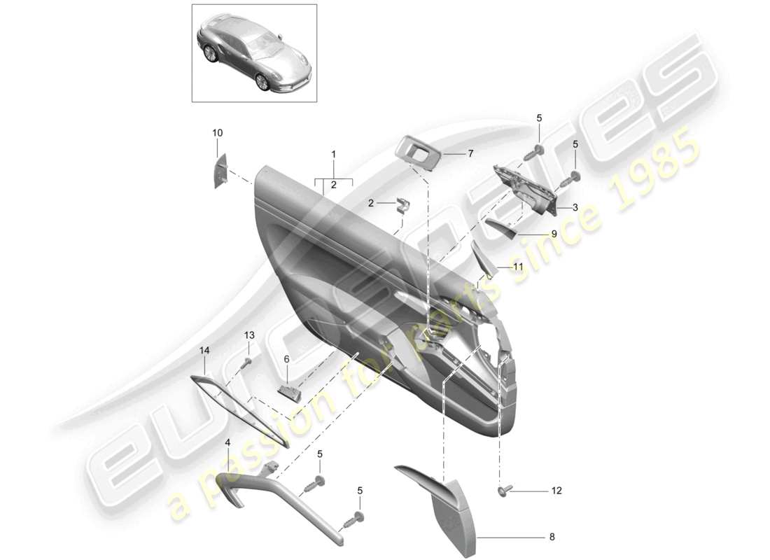 a part diagram from the porsche 2018 (991-2 turbo) parts catalogue