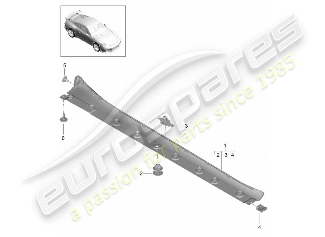 a part diagram from the porsche 991 parts catalogue