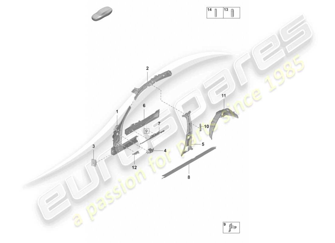 a part diagram from the porsche panamera parts catalogue