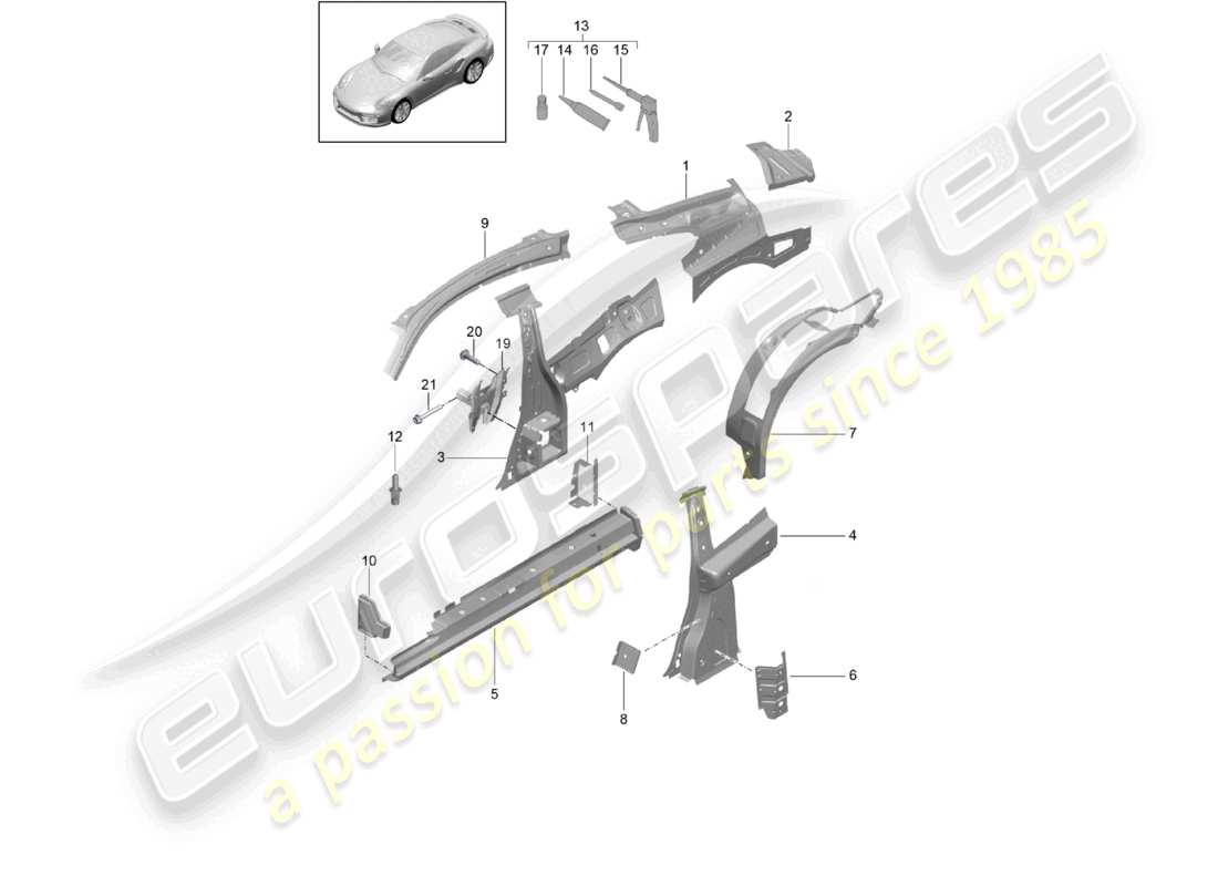 VIEW PARTS DIAGRAMS FROM THE PORSCHE 991 PARTS CATALOGUE a part diagram from the porsche 991 parts catalogue