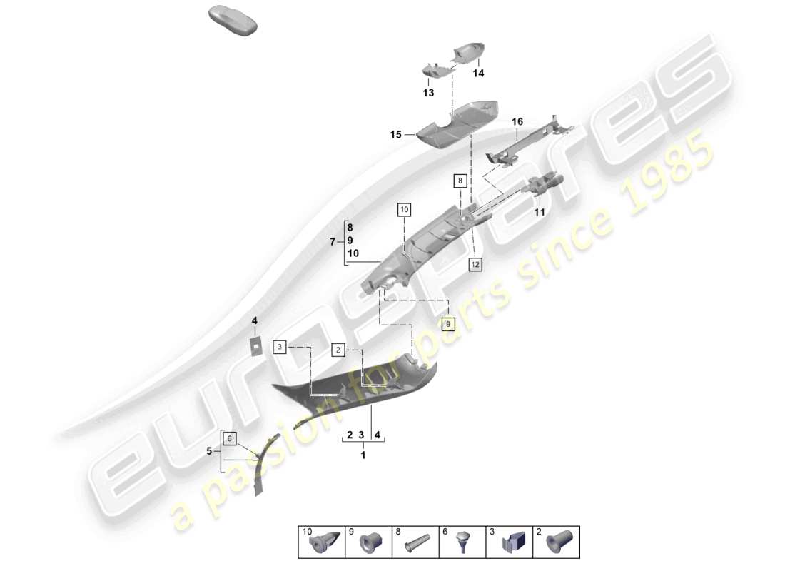 a part diagram from the porsche 2025 (718 boxster spyder) parts catalogue