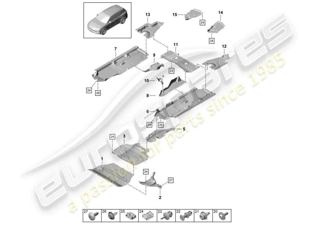 a part diagram from the porsche 2022 (cayenne e3 9ya/9yb) parts catalogue
