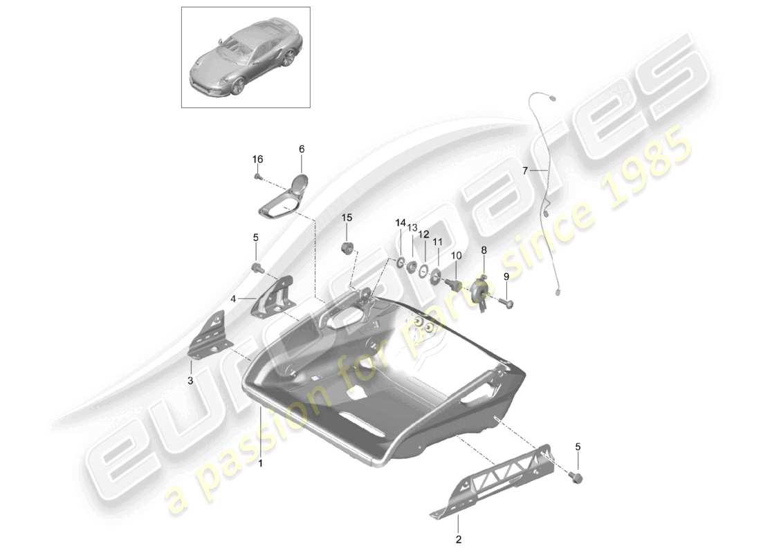a part diagram from the porsche 2018 (991-2 turbo) parts catalogue