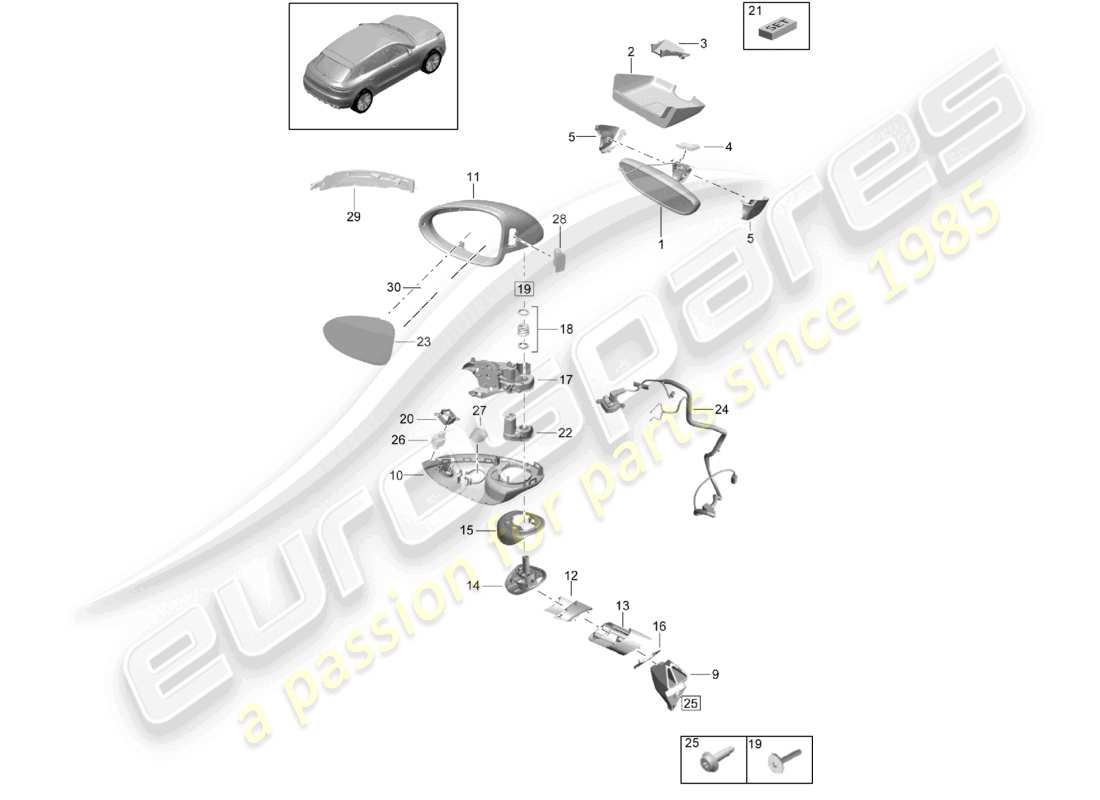 a part diagram from the porsche 2024 (macan) parts catalogue