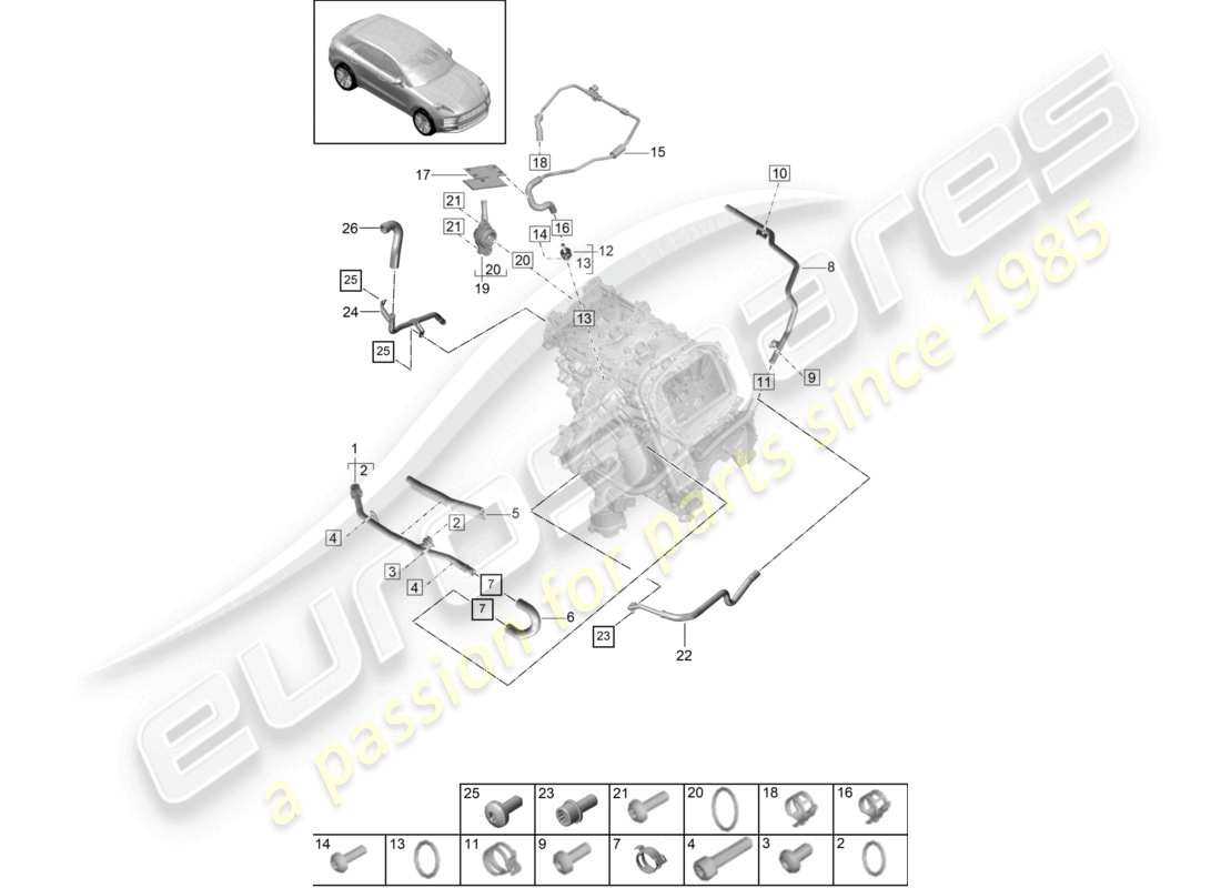 a part diagram from the porsche 2025 (macan) parts catalogue