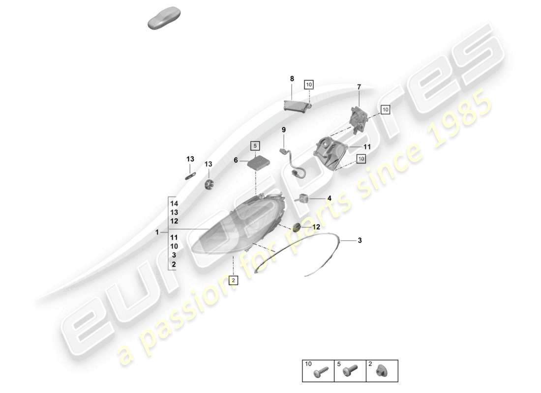 a part diagram from the porsche 2019 (718 cayman gt4) parts catalogue