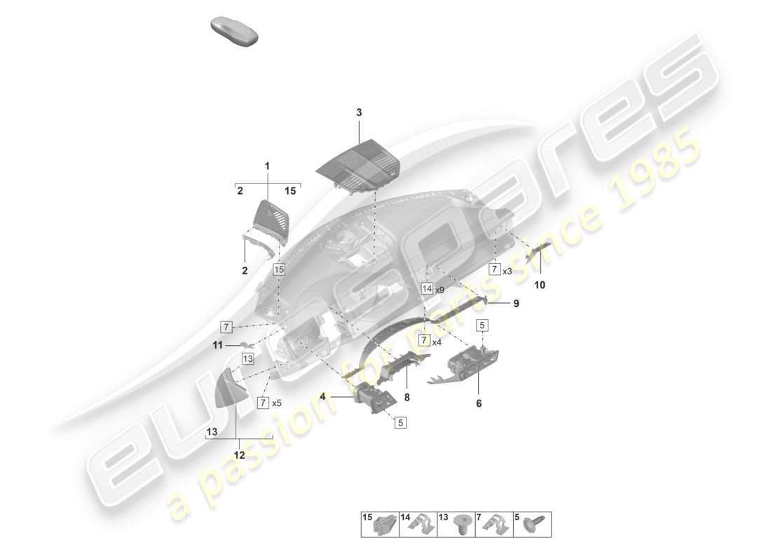 a part diagram from the porsche 2024 (992-2 turbo / s) parts catalogue