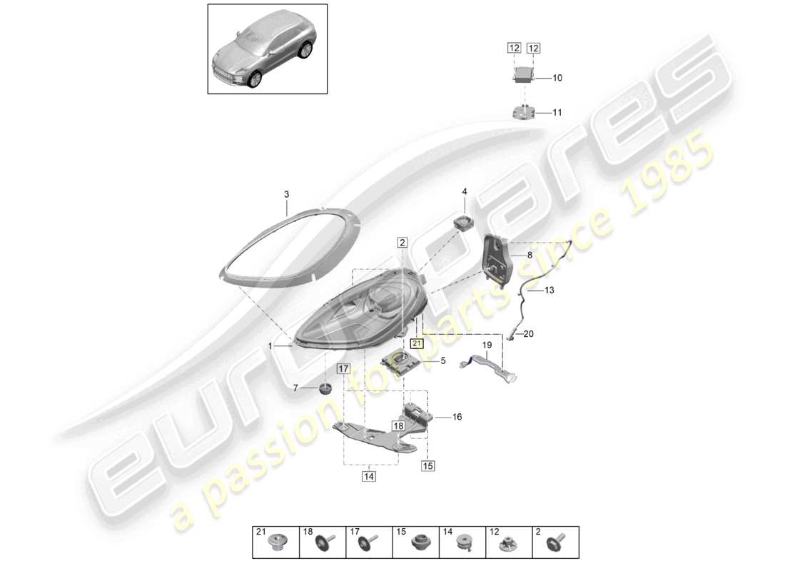 a part diagram from the porsche macan parts catalogue