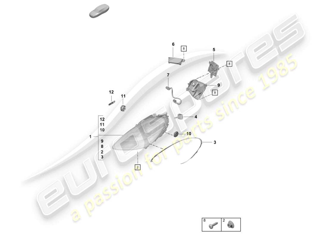 a part diagram from the porsche 2023 (718 cayman gt4) parts catalogue