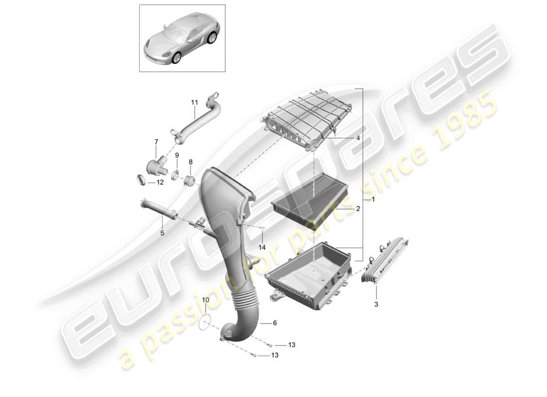 a part diagram from the porsche 2023 (718 cayman) parts catalogue