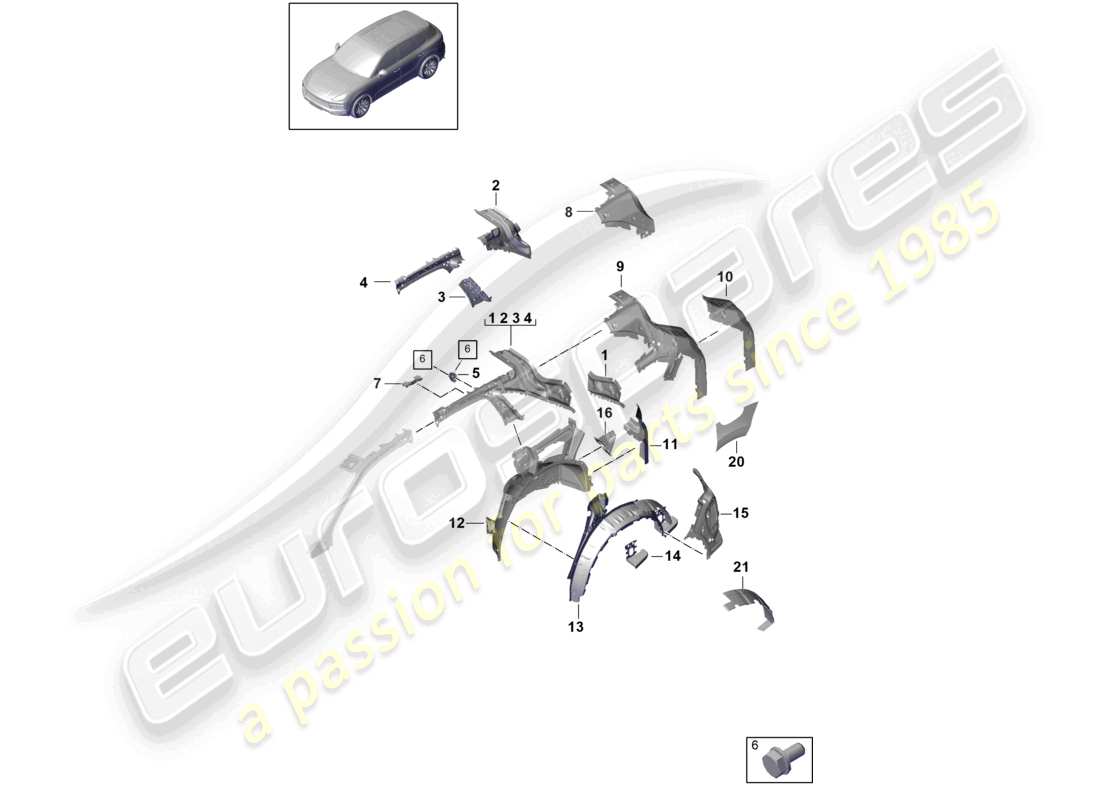 a part diagram from the porsche 2024 (cayenne e3 9ya/9yb) parts catalogue