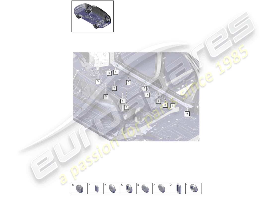 a part diagram from the porsche 2024 (cayenne e3 9ya/9yb) parts catalogue