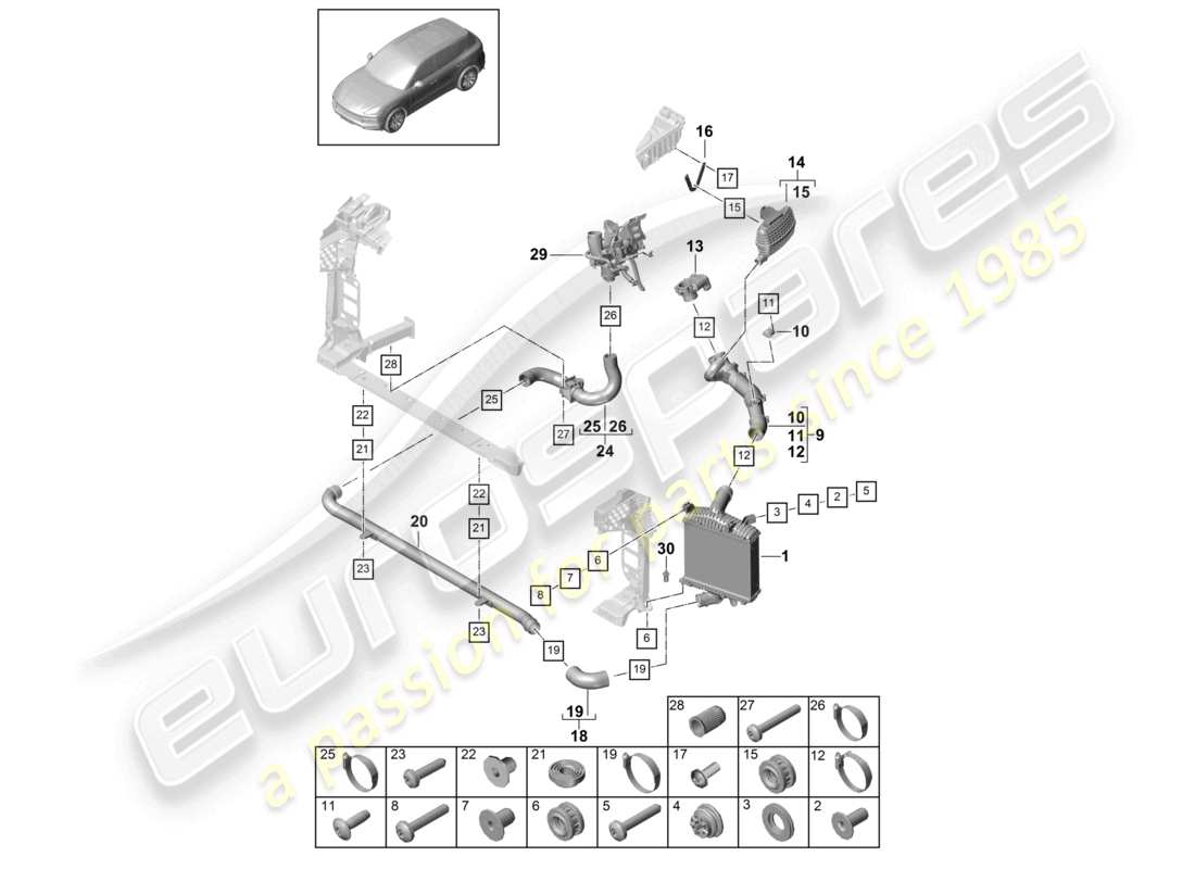 a part diagram from the porsche 2024 (cayenne e3 9ya/9yb) parts catalogue