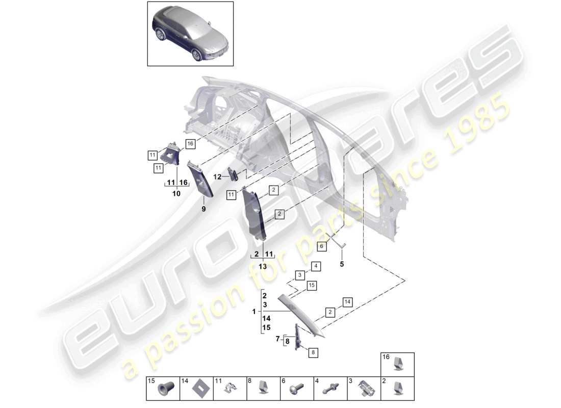 a part diagram from the porsche cayenne parts catalogue