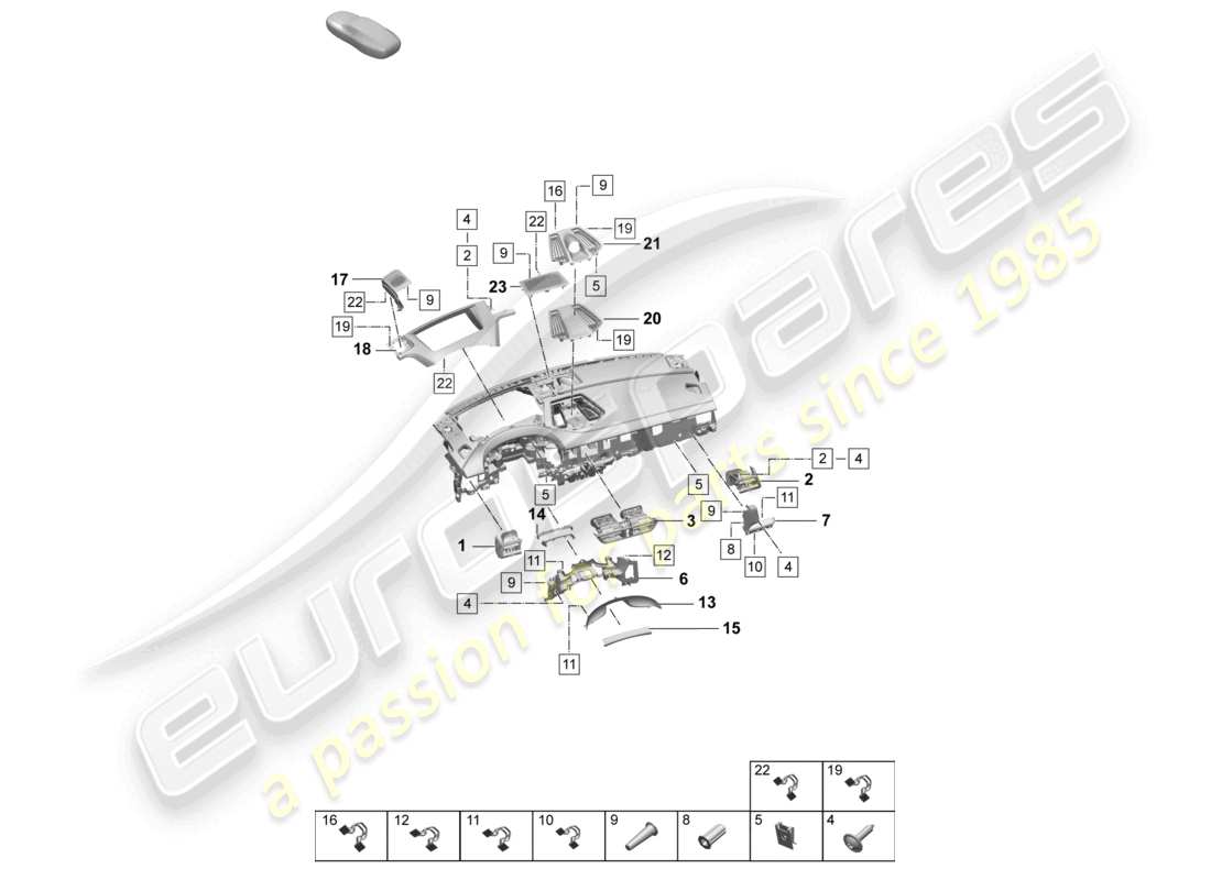 a part diagram from the porsche 2026 (macan-e) parts catalogue