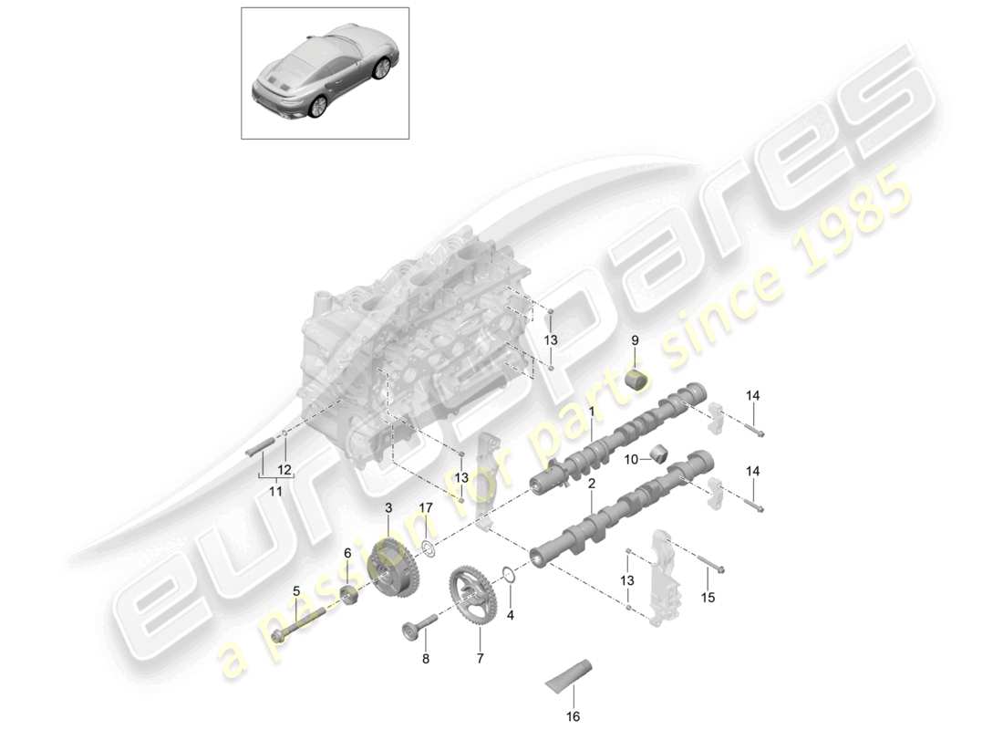a part diagram from the porsche 2018 (991-2 turbo) parts catalogue