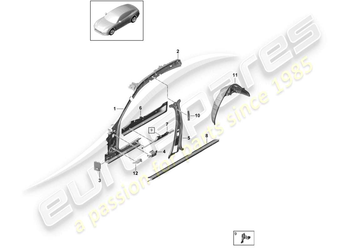 VIEW PARTS DIAGRAMS FROM THE PORSCHE PANAMERA PARTS CATALOGUE a part diagram from the porsche panamera parts catalogue
