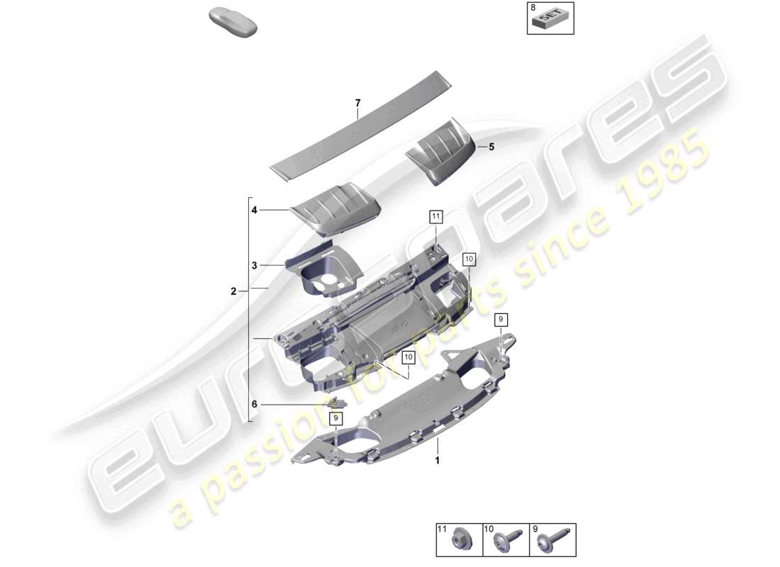 a part diagram from the porsche 992 parts catalogue