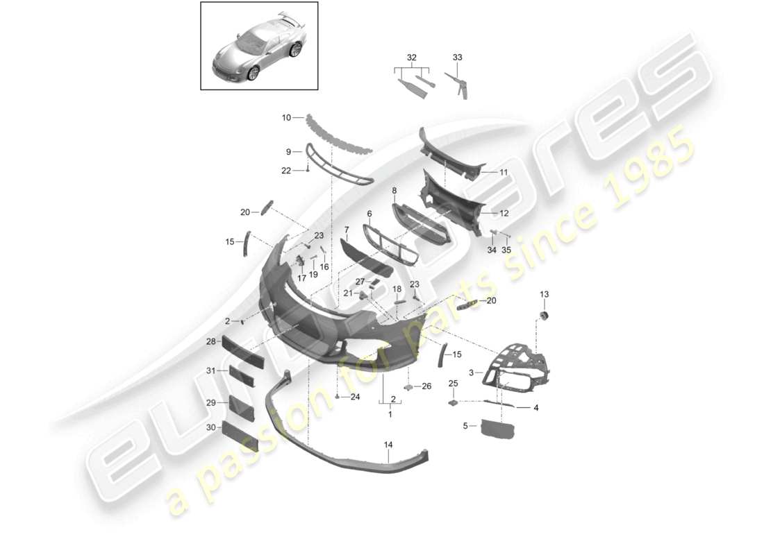 a part diagram from the porsche 991 parts catalogue