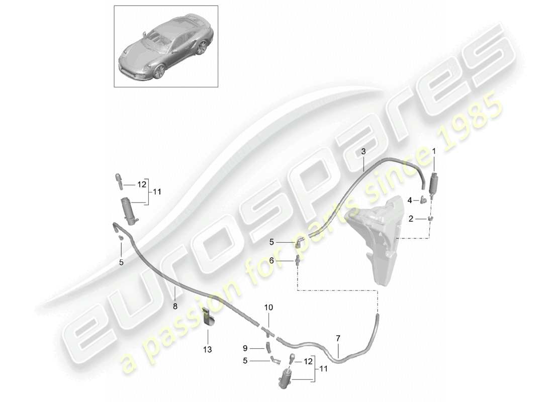 a part diagram from the porsche 2018 (991-2 turbo) parts catalogue